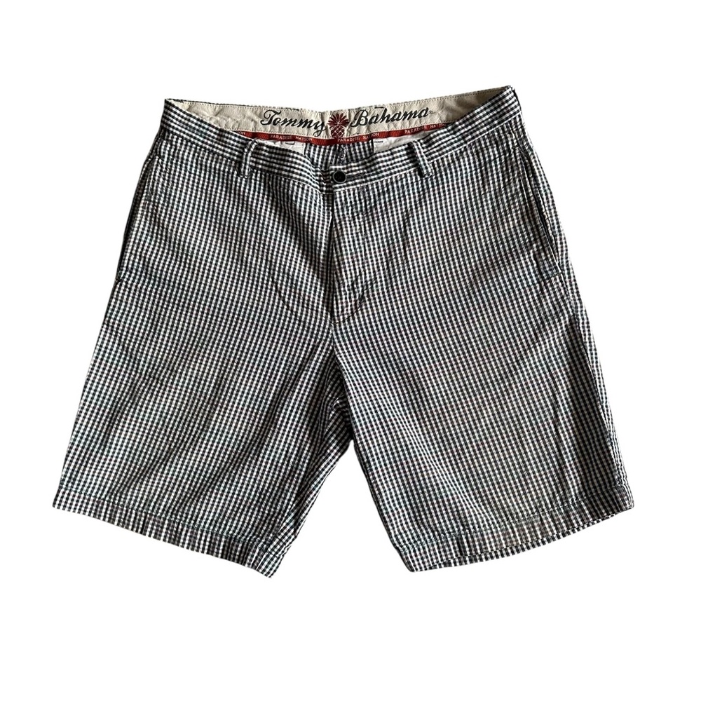Tommy‎ Bahama Gingham Plaid Cotton Shorts - Men's 33 - Blue/Red/Green/White